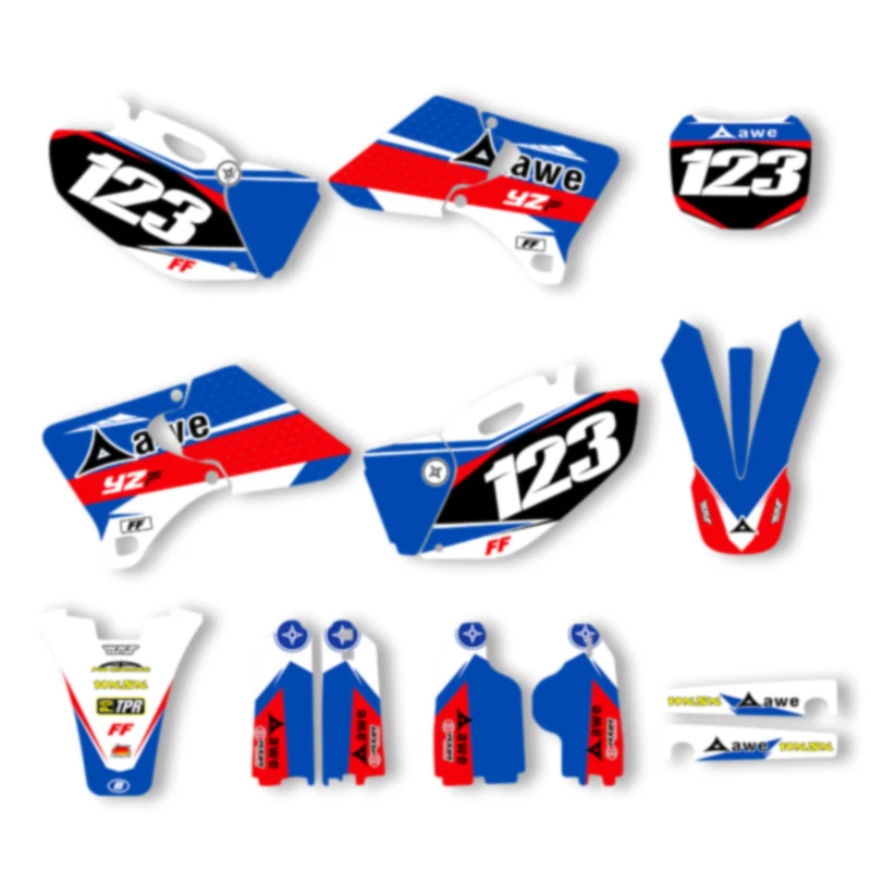 

DSMTECH Custom Team Graphics Backgrounds Decals Stickers Kit For YAMAHA YZ 250 400 426 1998 1999 2000 2001 2002 YZ250 002