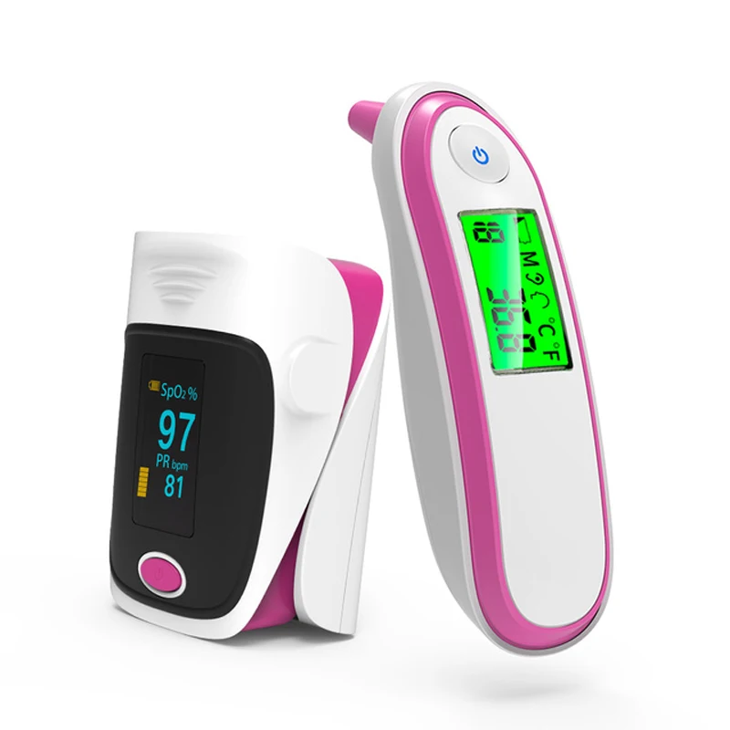 

2 in 1 Medical Baby IR Ear Thermometer with Fingertip Pulse Oximeter Digital Portable Spo2 PR Oximetro De Pulso Health Device