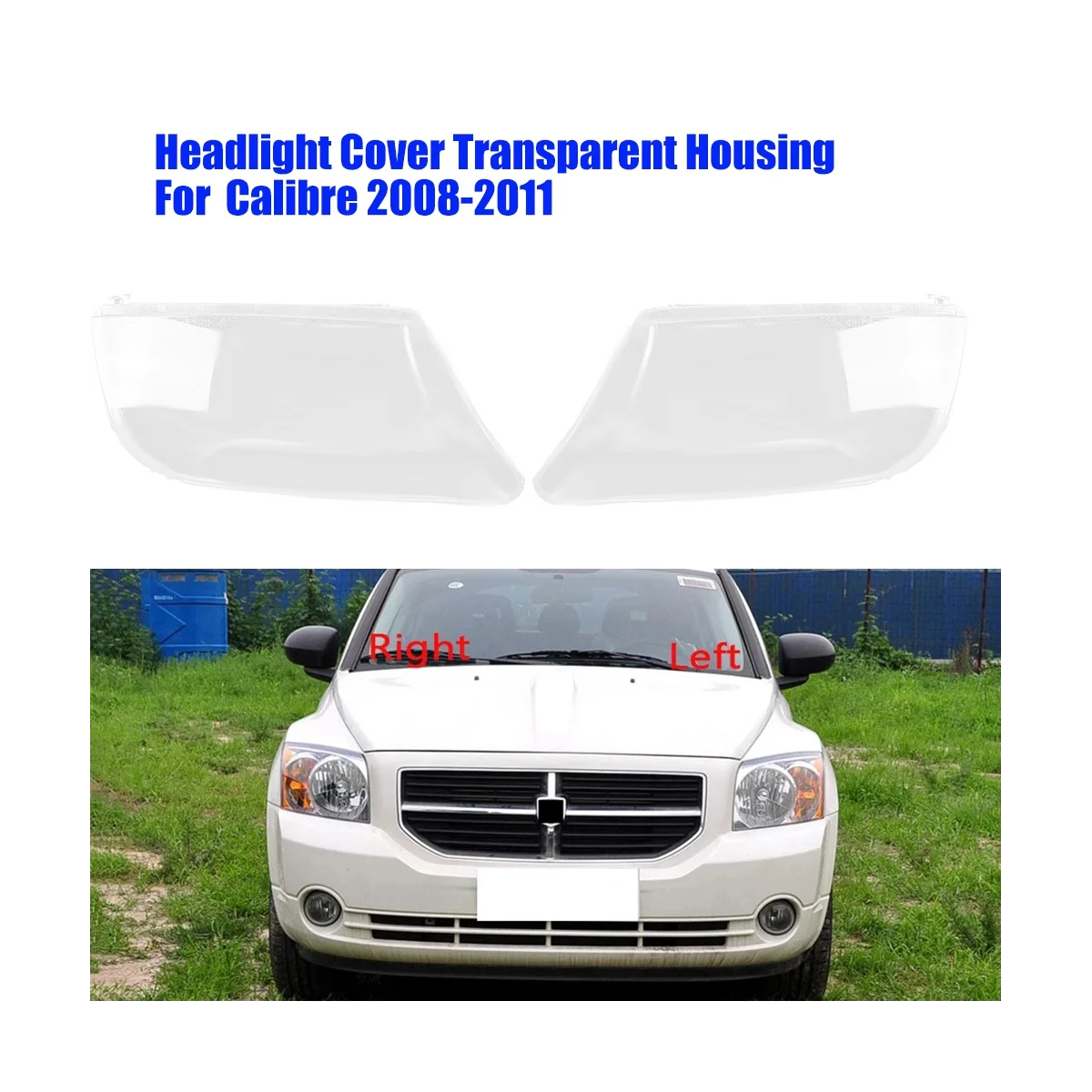 Left Headlight Cover Lamp Shell for Dodge Calibre 2008-2011 Replace Head Light Lamp Glass Transparent Lampshade Housing