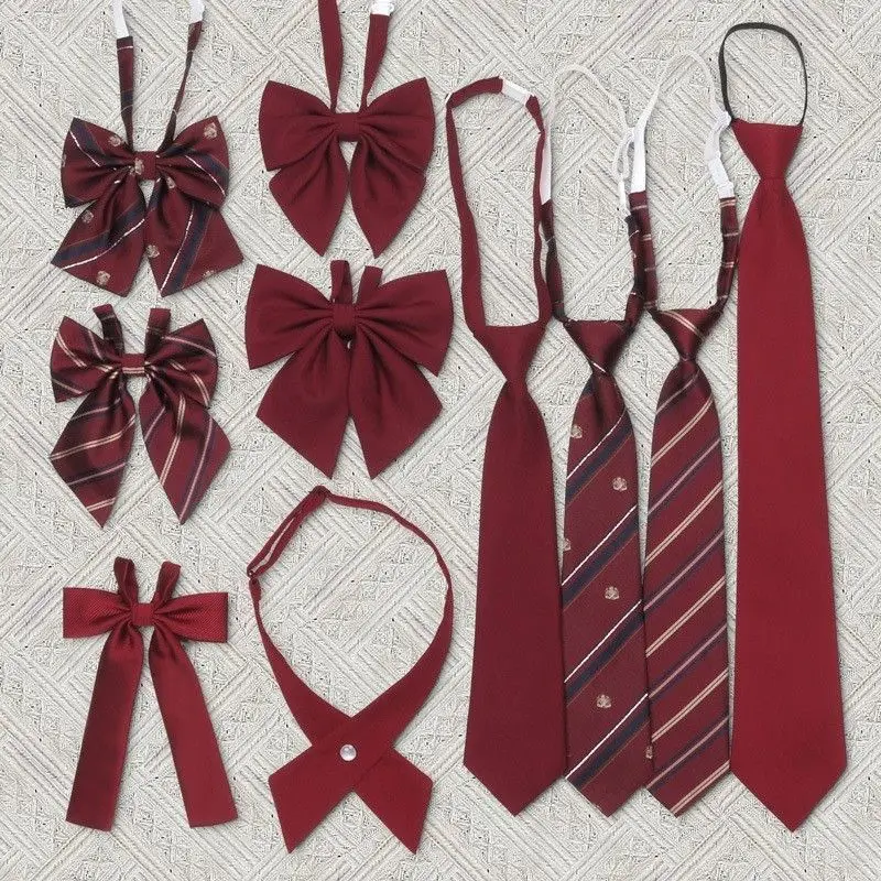 Bachelor's uniform bow Tie wine red student graduation tie for men school college style accessories