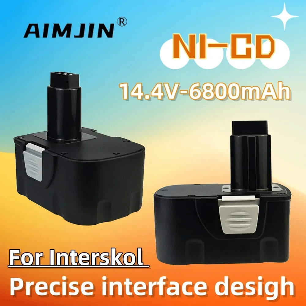 14.4V 6800mAh Rechargeable Battery Replacement for the Power Tool Battery,Suit for Interskol 14.4V Cordless Drilling Rig