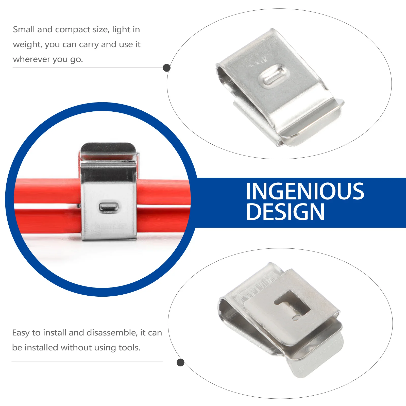 

30pcs Photovoltaic Cable Clips 304 Stainless Steel Solar Panel Wire Clips For Module Inverter Cable Management Trailer Frame