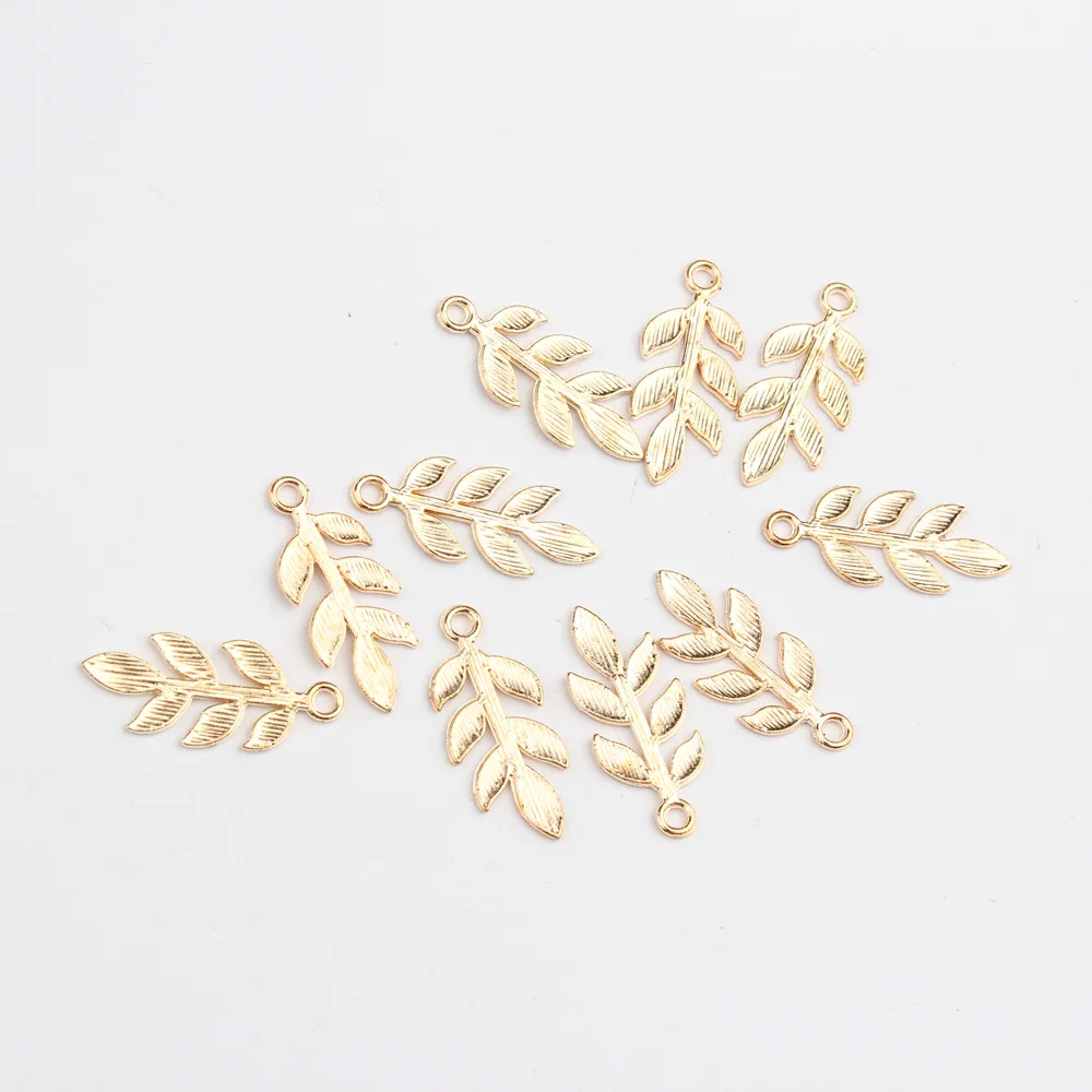 Zinc Alloy  Mini Leaves Charms 10pcs/lot For DIY Fashion Drop Earrings Jewelry Making Accessories