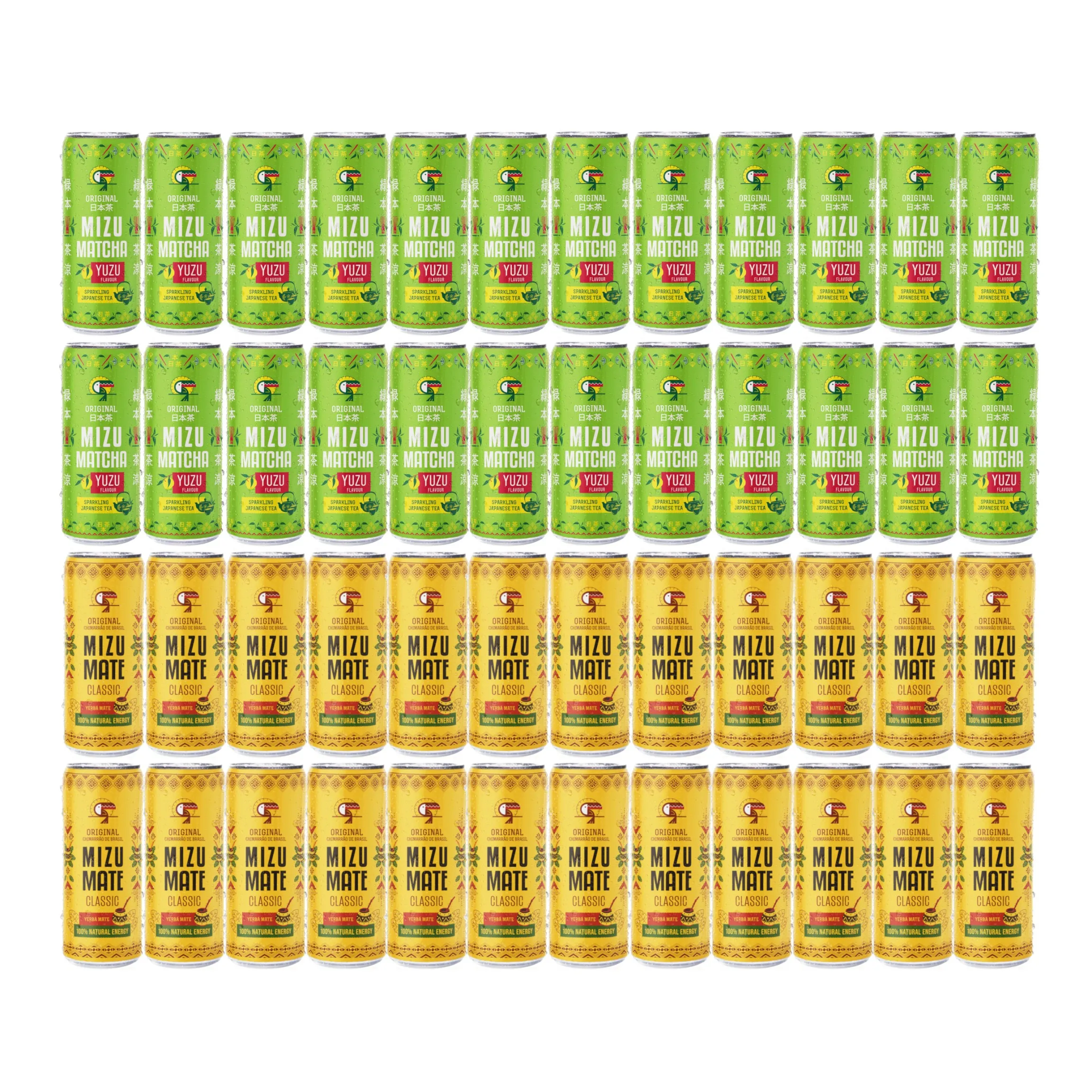 VITAMIZU Mizu Yerba Mate MIX Classic Matcha carbonated drink 24x330 ml