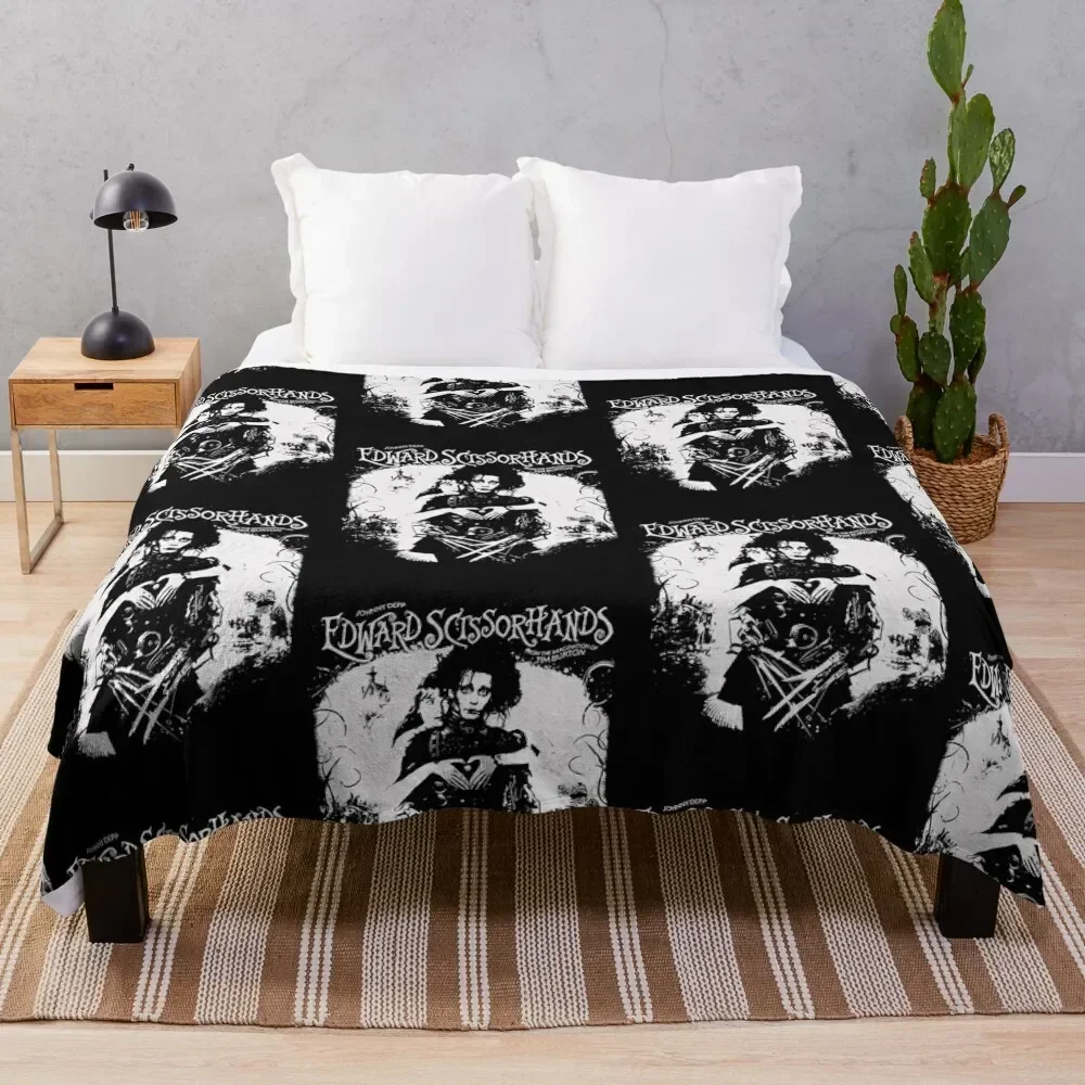 

Edward Scissorhands Aesthetic Throw Blanket anime Decoratives Winter beds Blankets