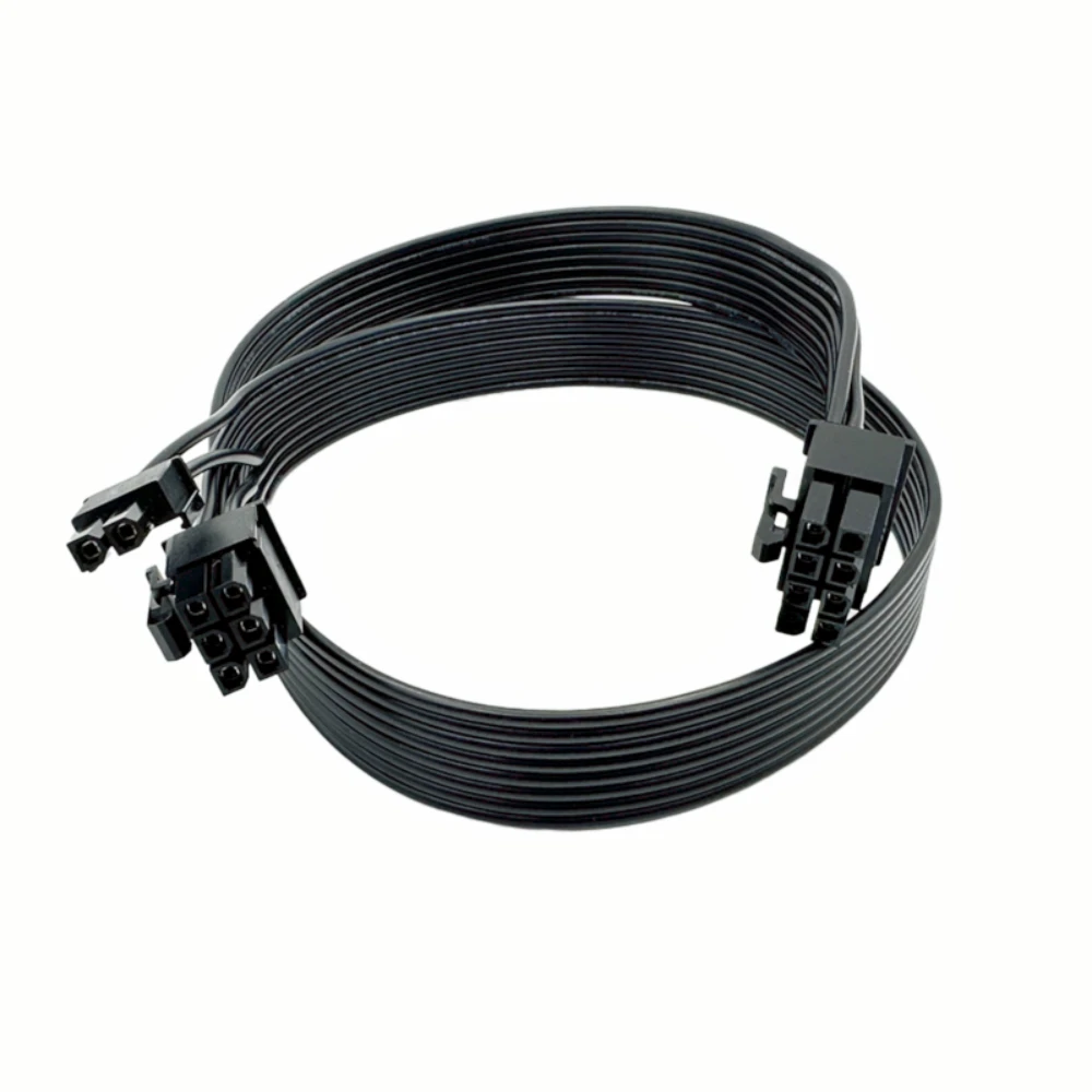 

YEPLOOK PCIe 6 + 2-контактный кабель питания графического процессора для модульного питания серий Corsair RM1200e, RM1000e, RM8580e, RM750e, плоский ленточный черный кабель
