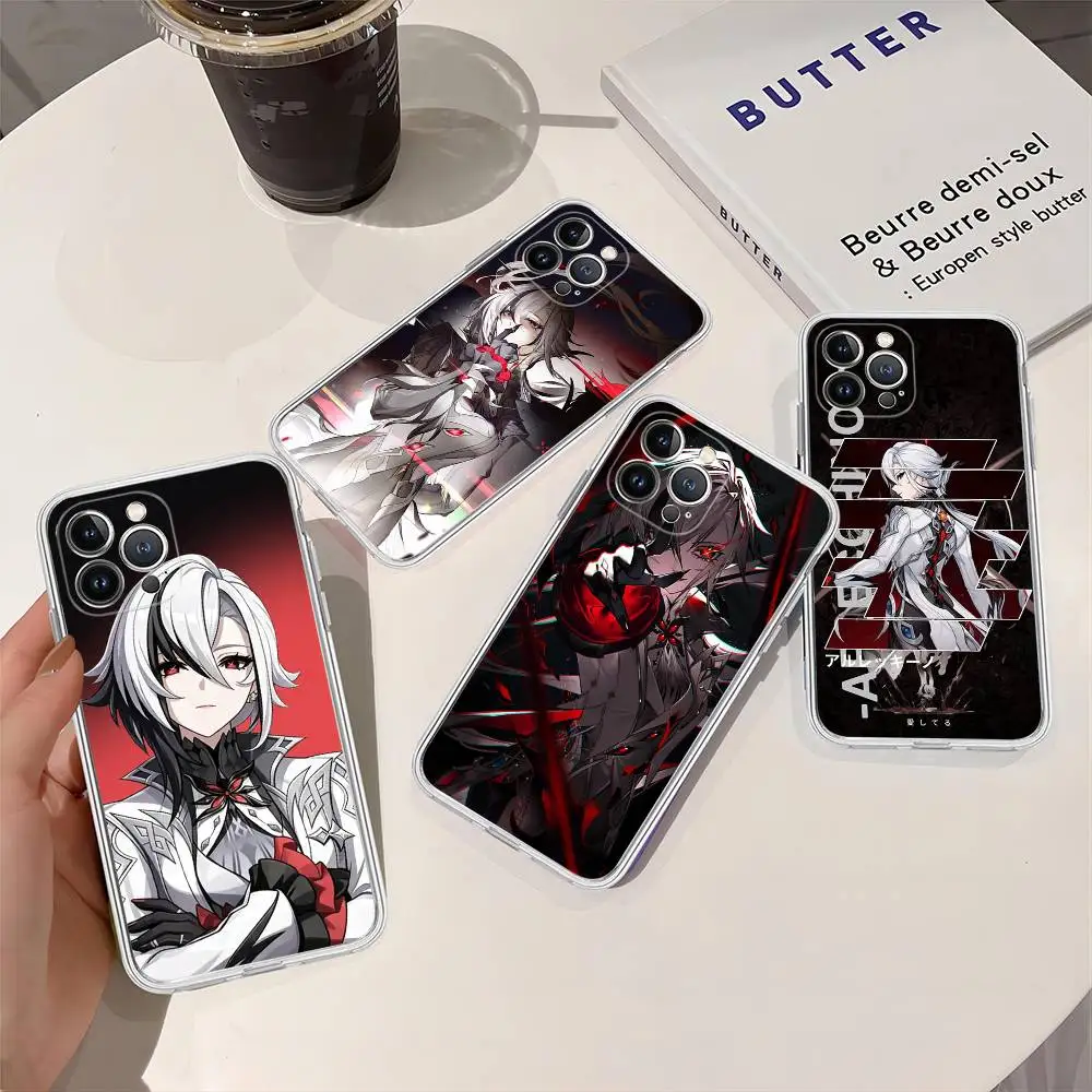 Genshin Impact Arlecchino Phone Case For iPhone 17 16 15 14 13 11 12 Pro Max 16 Plus Transparent 2