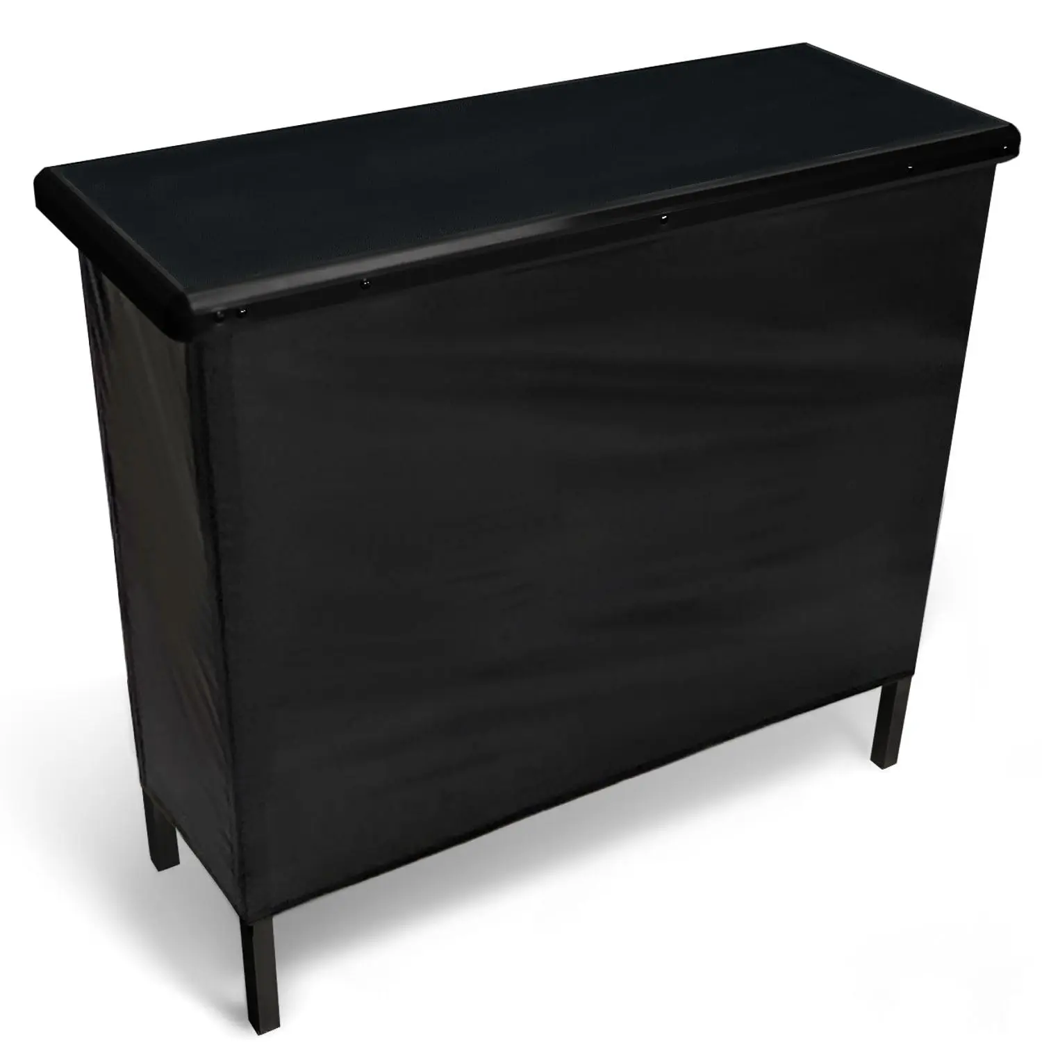 

Portable Folding Bar Table w/ Skirts, Shelf & Case, Heavy-Duty, Indoor Outdoor Event Use, Black, Customized