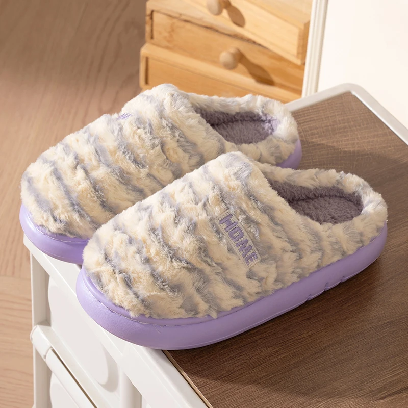 موضة مزيج اللون المرأة نعال من القطن حجم كبير 45 الدافئة نعال قماش المرأة منصة باطن لينة المنزل القطن الشرائح الإناث