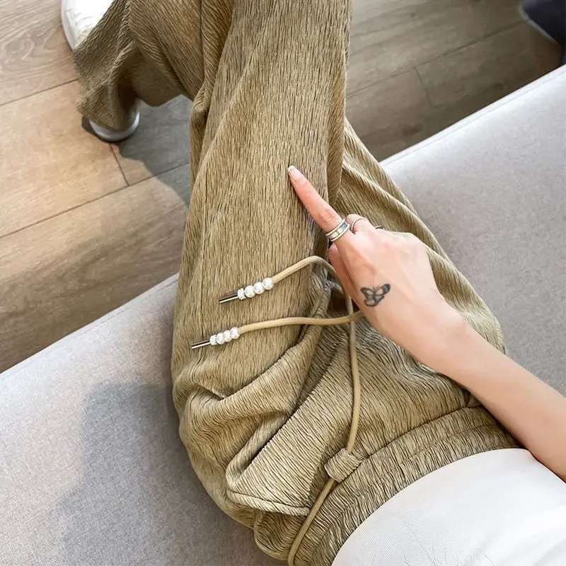 

Narrow Version of Wide-leg Pants for Women in Summer Thin New Style Hot High Waist Drape Loose Slim Casual Straight-leg Pants
