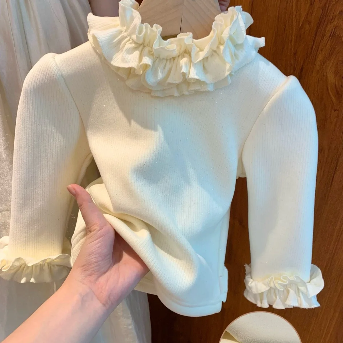 80-130 سنتيمتر الفتيات فستان الأميرة الخريف/الشتاء تانك القمم فستان الأطفال سميكة المخملية فستان أسفل قميص قطعتين مجموعة