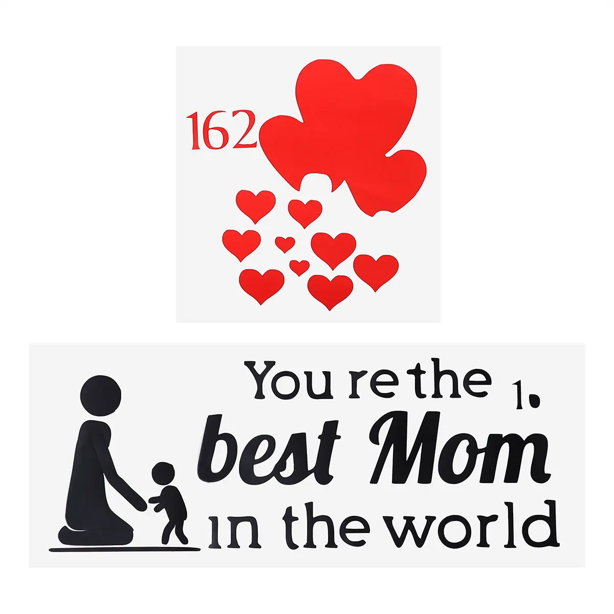 

Best Mom Letters Mother's Day PVC Stickers Heart Pattern Self-adhesive Balloon Sticker Decals Decor (162)