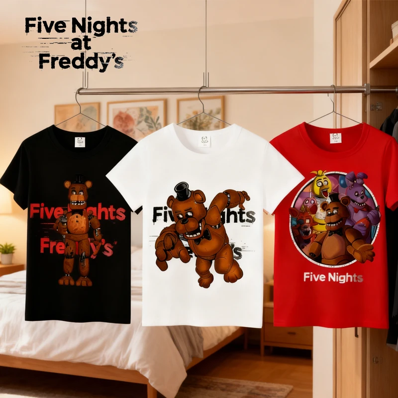 

Five Nights At Freddys Children T Shirt Camiseta Clothing Boys Cotton T-shirt Baby Clothong Comfortable Base Shirt Anime Costume