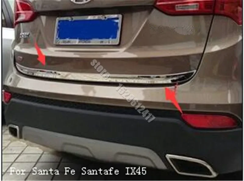 Stainless Steel Accessories Fit For Hyundai Santa Fe Santafe IX45 2013 2014 2015 2016 rear trunk lid cover trim