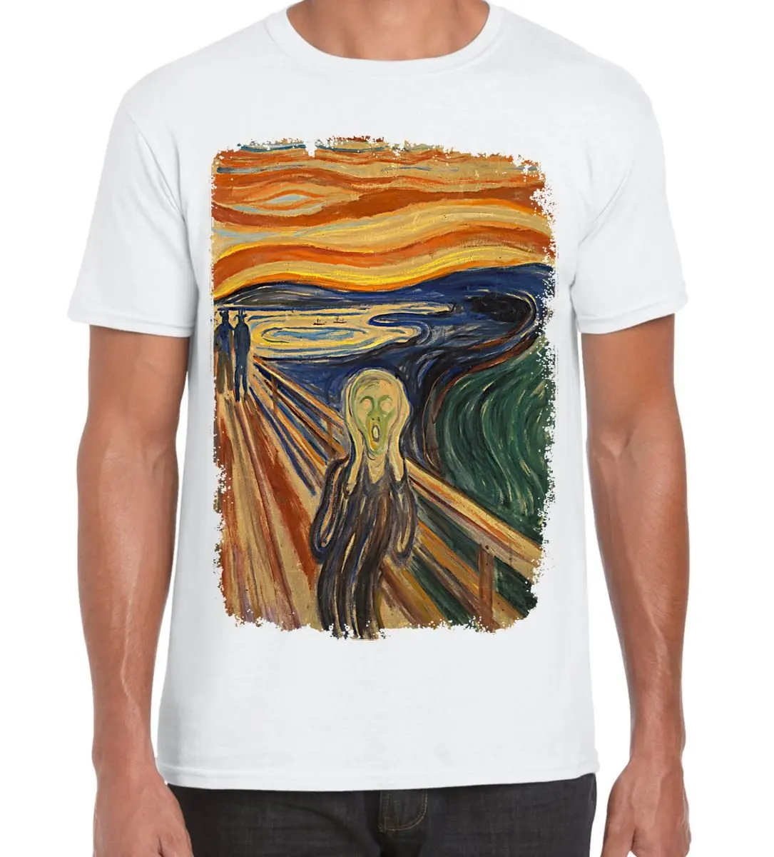 Tribal T-Shirts Edvard Munch The Scream Large Print Men\'s T-Shirtvintage Luxury High quality brand oversizedUnisex T-shirts for