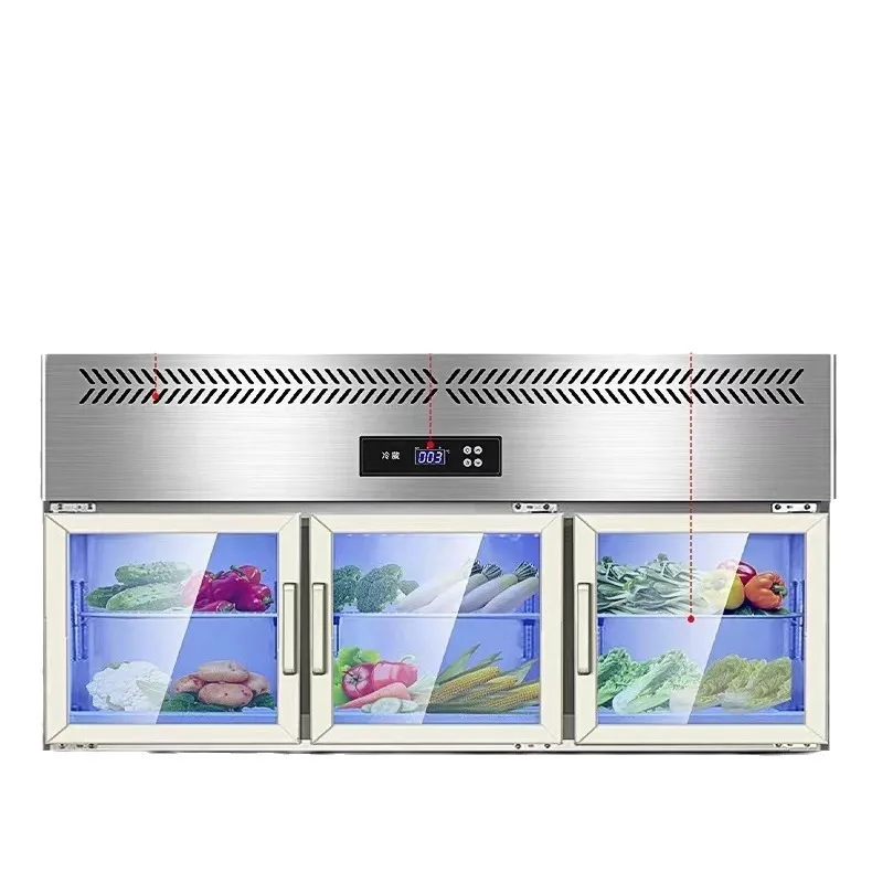 

Wall-mounted refrigerator, refrigerated, frozen, beverage display cabinet