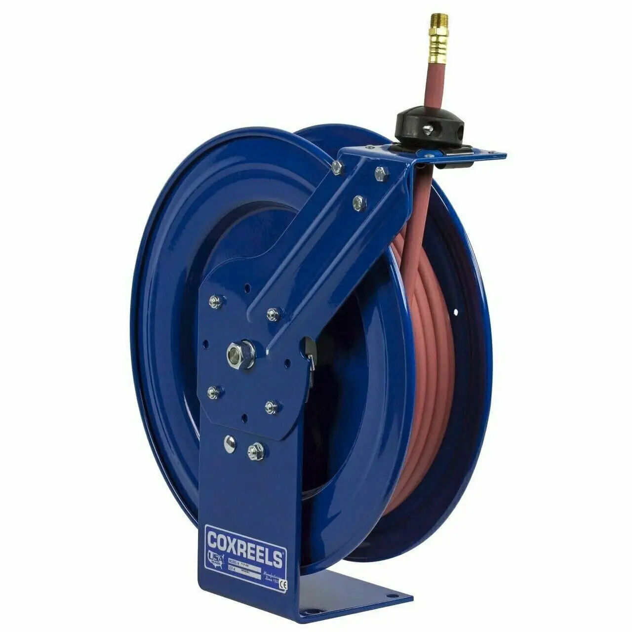 Coxreels P-LP-450 Retractable Air/Water Low-Pressure Hose Reel, P Series, ½” x 50’ - Easy-to-Use Compact Design