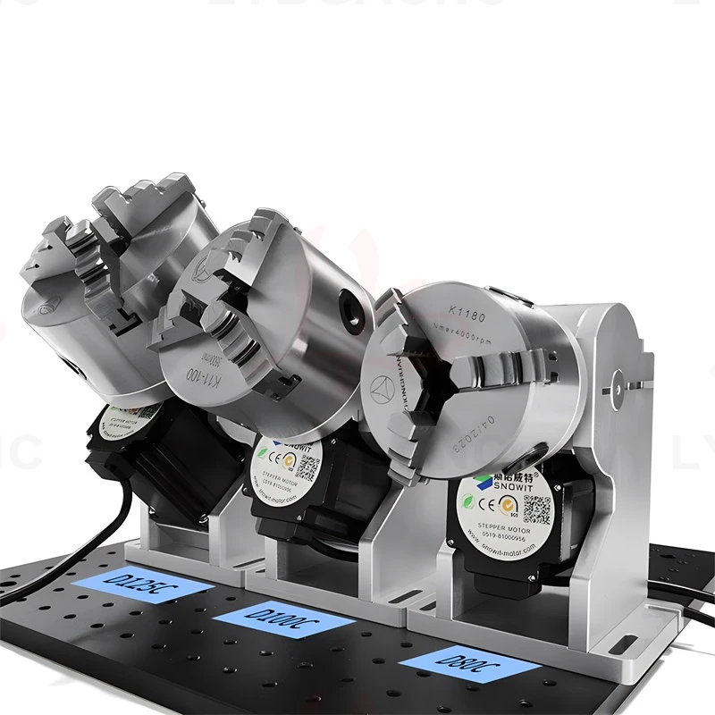 

Universal Through Hole Design LY D80C D100C D125C 3 Claws Rotary Axis Diameter 80mm 100mm 125MM Max For Fiber Co2 Laser Welding