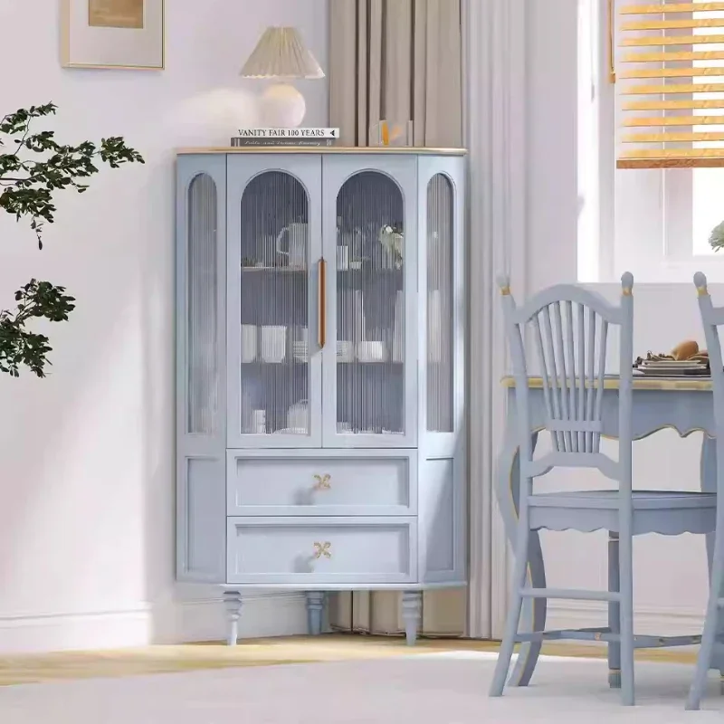 

Simple side cabinets, triangular cabinets, tableware, wine glasses, lockers, large capacity against the wall