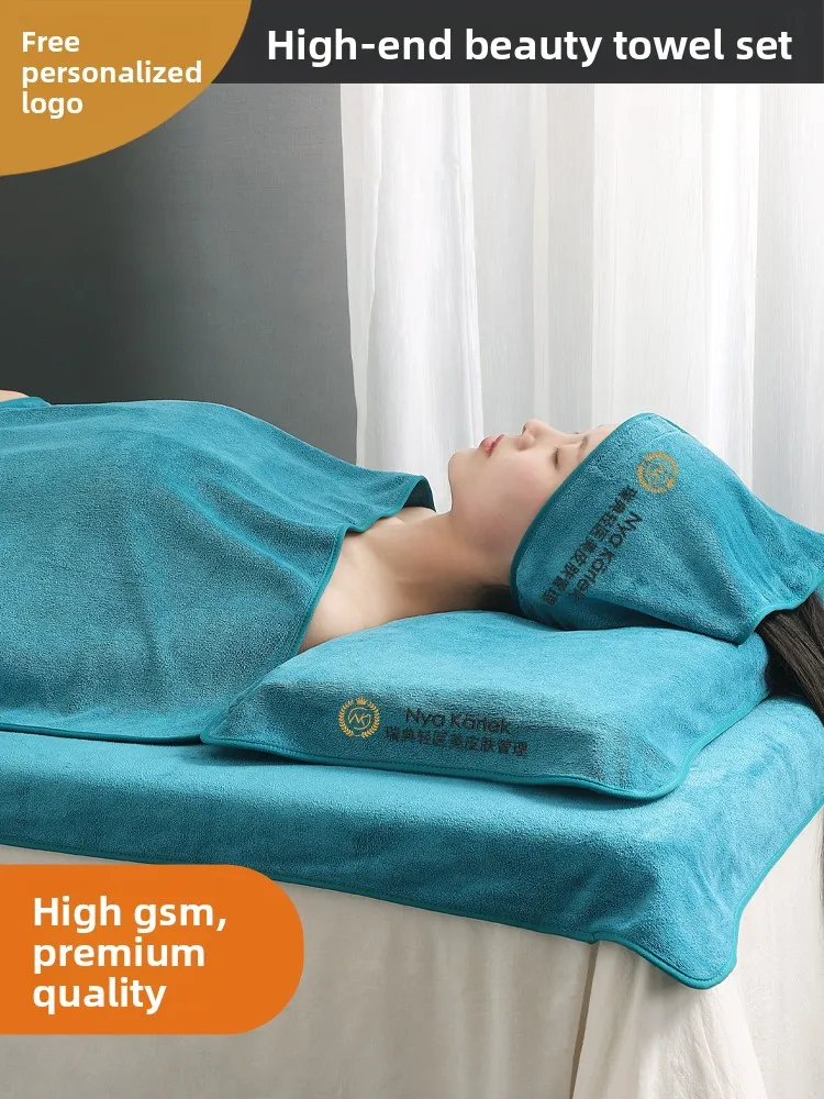 Yjq beauty salon special towel custom logo printed bag head towel absorbent bath skirt