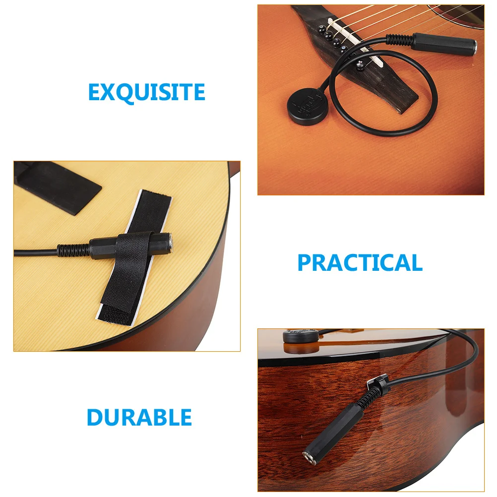 

Guitar Pickup for Acoustic Guitar Folk Piezoelectric Professional Sound Transducer Durable Easy Install No Hole for Ukulele
