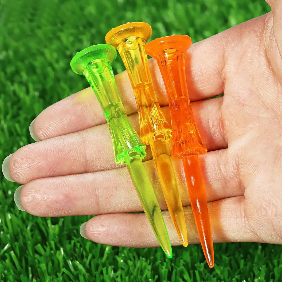 PGM Golf Tees 83mm Plastic Wheel Ball Needle Random Color 50pcs TE002