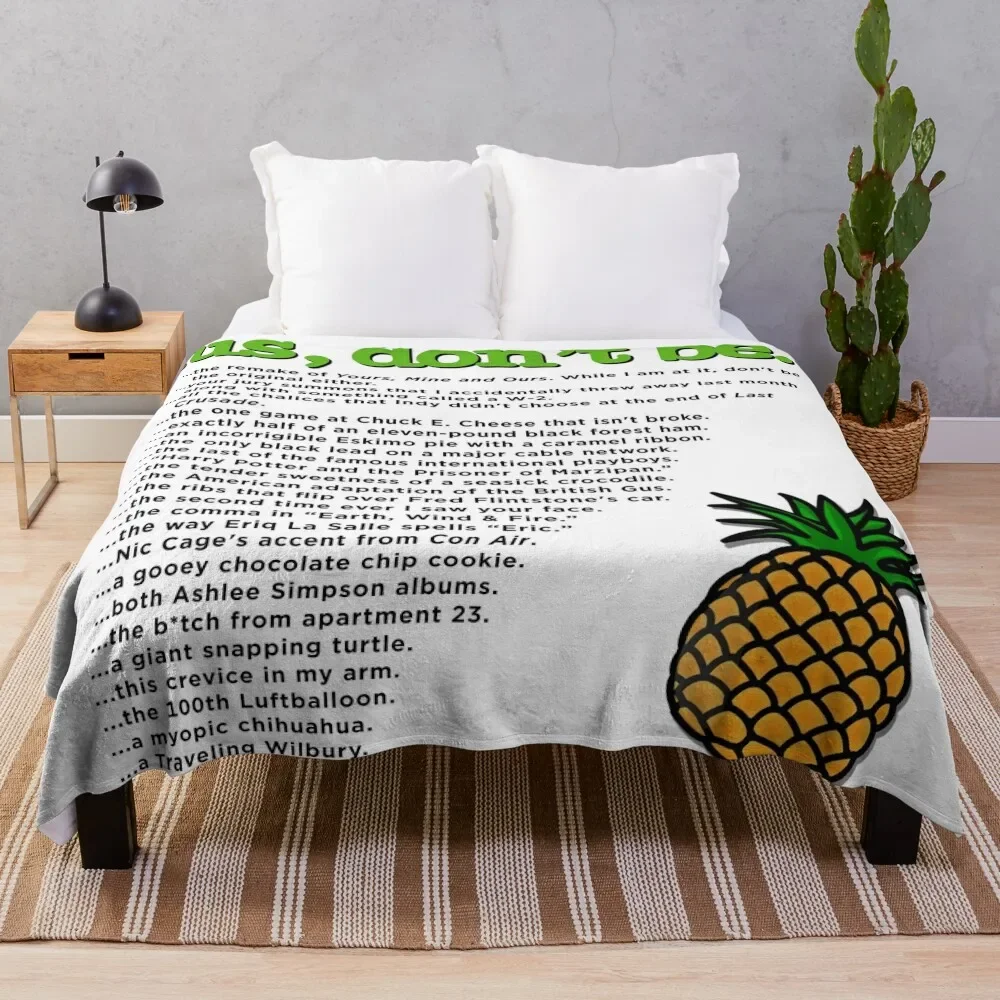 

Psych - Gus, Don't Be... (white background) Throw Blanket Warm Napping Blanket for Office Couch Bed