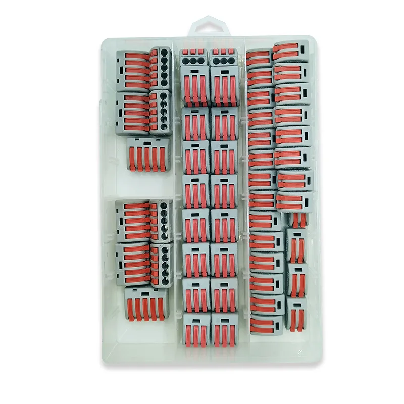 60 قطعة نوع الصحافة موصلات طرفية للأسلاك 212 213 215 مزيج لملحقات الاتصال الكهربائي للأسلاك الناعمة والصلبة