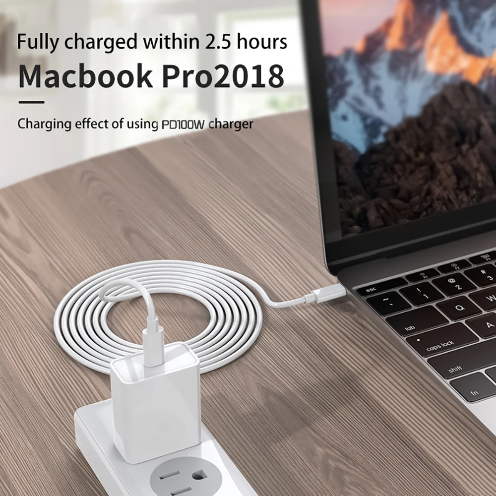 100W Fast Charging USB C To USB C Cable for Samsung Xiaomi Huawei OPPO Charger Type C Data Cord for MacBook Pro IPad Pro