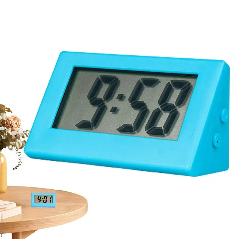 Mini LCD Digital Clock Bedroom Simple Small Electronic Watch Portable Old Man Big Word Table Student Exam Mute Desktop Clock