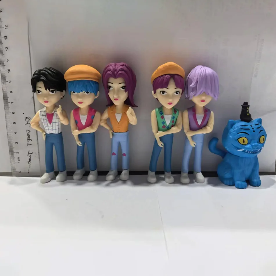 Neue Heiße 6 teile/satz mit box K-POP Dämon Hunters Anime Figur Rumi Mira Zoey Spielzeug Kinder Puppe Für Kind Fans geschenk box Ornament
