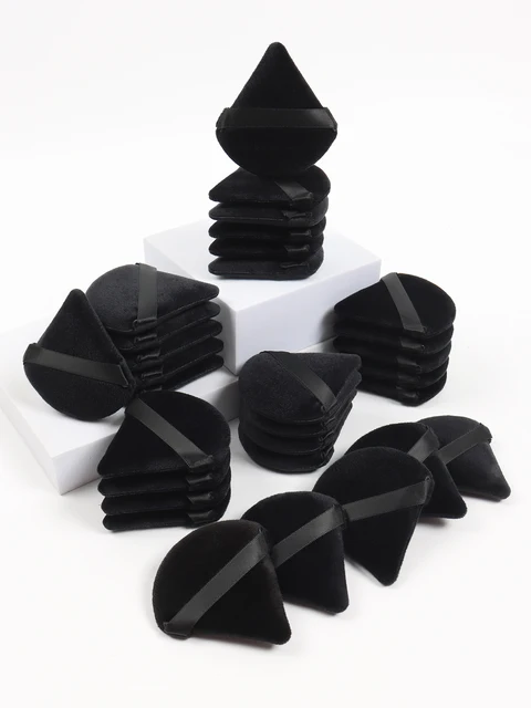 Black Triangle Powder Puff Facial Makeup Sponge Soft Velvet Cosmetics Puff Mixer Beauty Foundation Make-Up Sponge Makeup Access 5