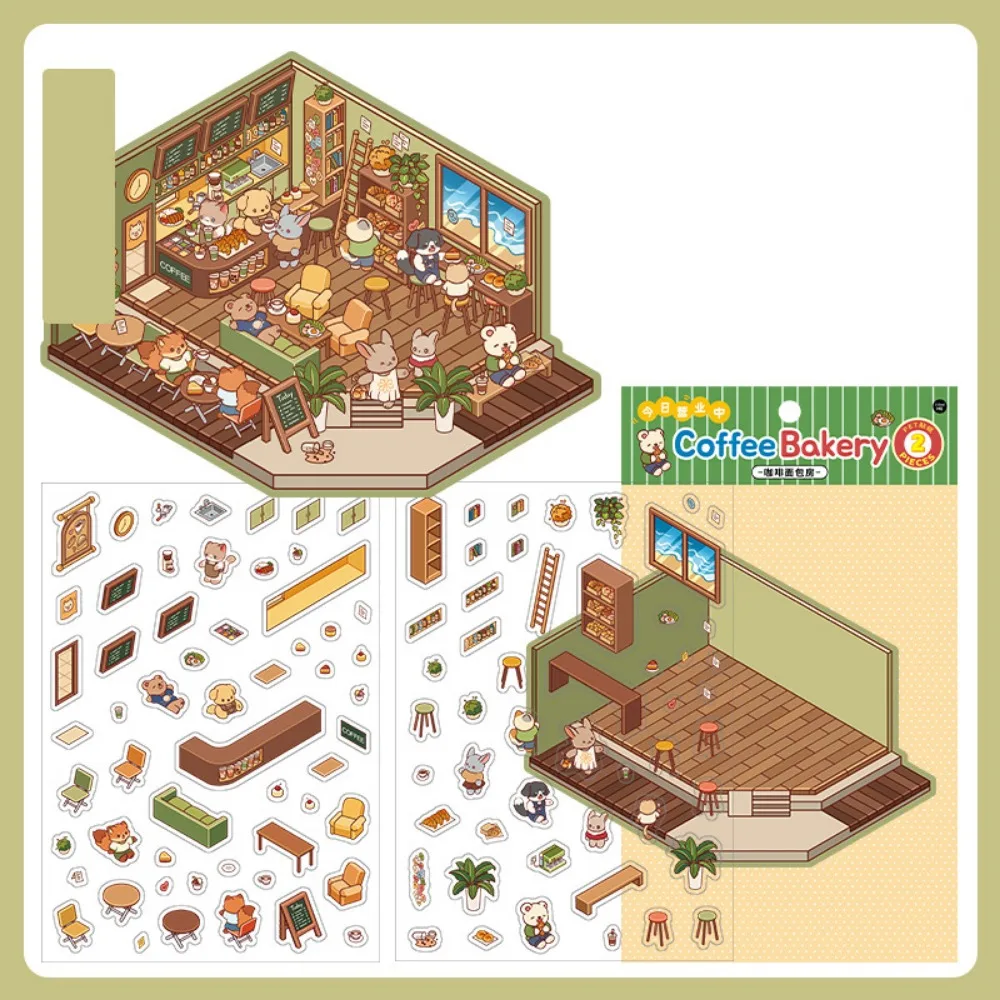 

Plus Size 3D Landscape Sticker Paper Forest Village Multi-functional DIY Landscape Sticker Waterproof Corner Park