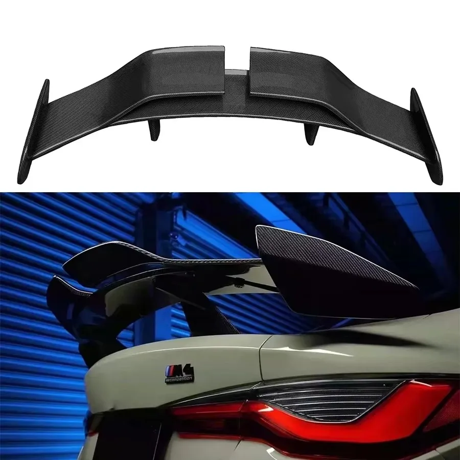 For BMW M3 M4 G80 G82 G83 2021+ Carbon Fiber Tail fins Rear Trunk Spoiler Guide Wing Rear Wing Car Trunk Diverter body kit