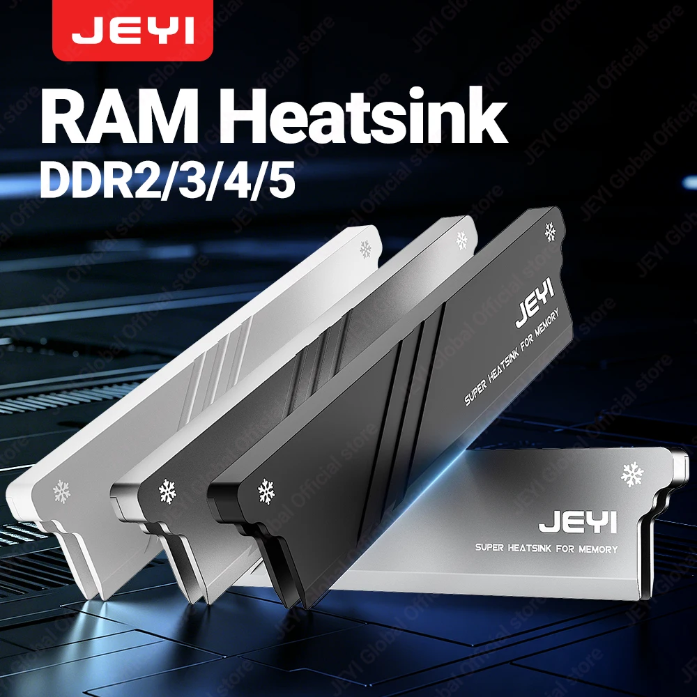 

Охладитель радиатора оперативной памяти JEYI с термопрокладками для DDR2 DDR3 DDR4 DDR5 — комплект охлаждения памяти ПК, рассеивание тепла настольного компьютера,