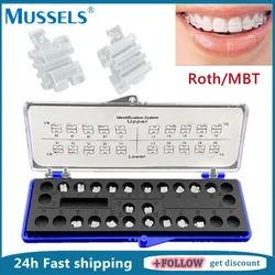 20Pcs/Kit Dental Orthodontic Ceramic Brackets Roth/MBT 022/018 Hooks 345 Orthodontia Braces Teeth Dentistry Tools Monoblock Type