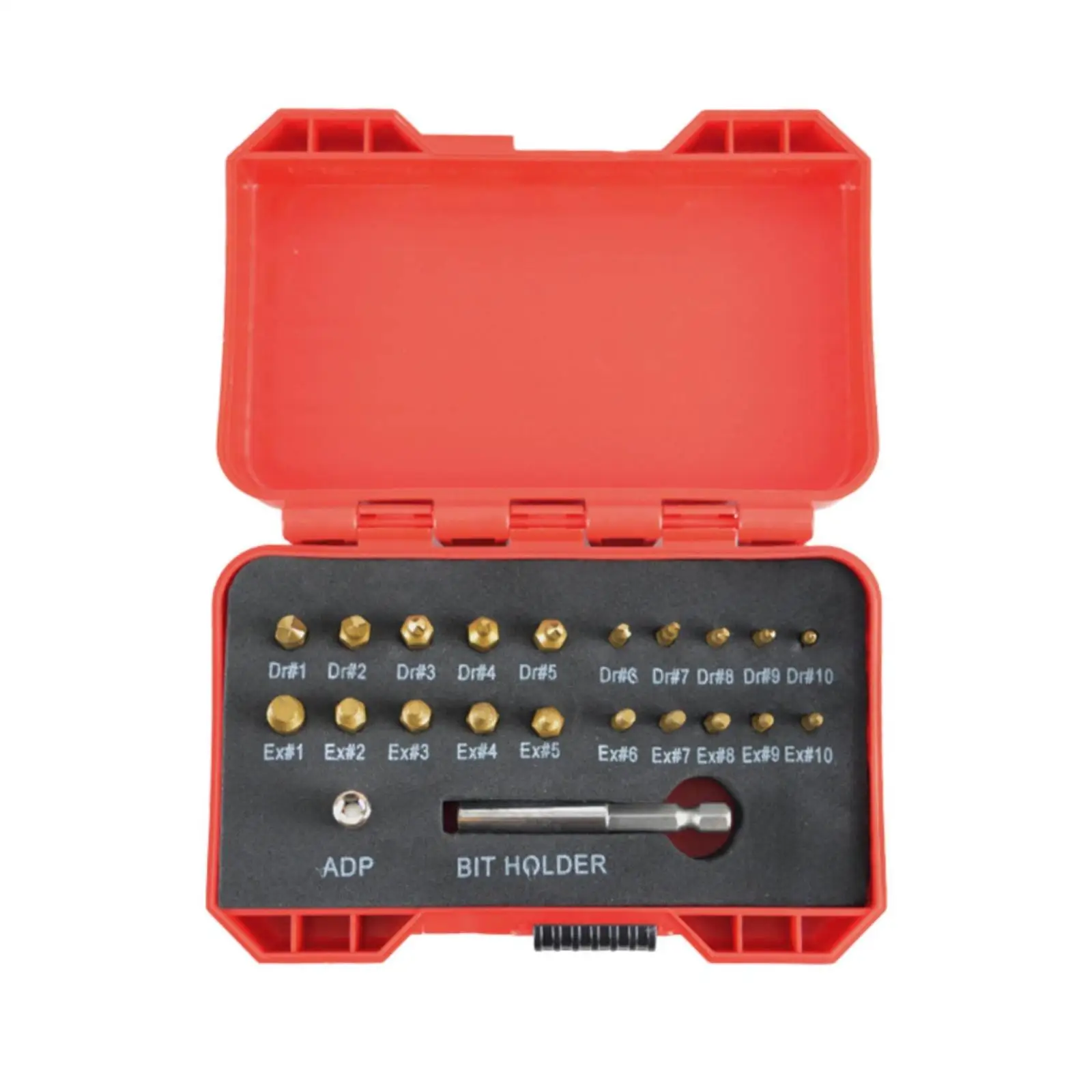 Titanium Coated Broken Screw Extractor Set HSS4341 Damaged Bolt Remover Kit with Compact Case for Electric Screwdriver Bits