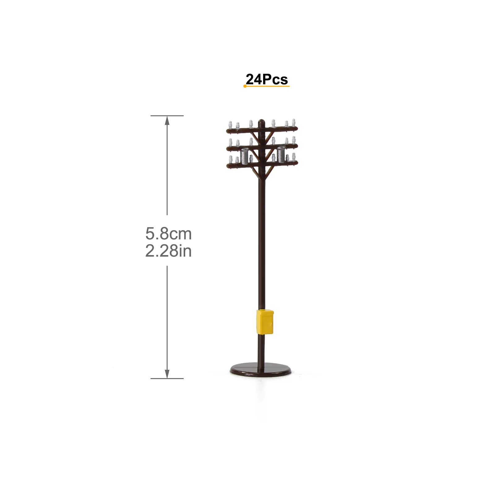 Evemodel 24pcs modellini di treni in scala N pali del telegrafo 1:160 pali di potenza 5.8cm ferrovia Diorama GY18150