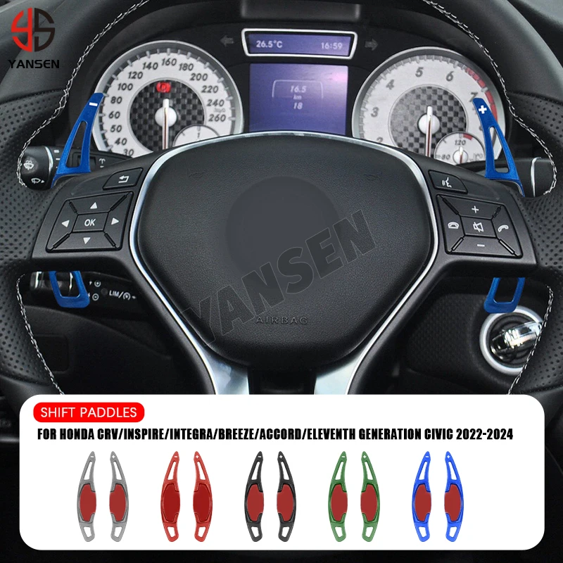 

Carbon Fiber Steering Wheel Paddle Shifter For Honda Civic 11th Gen Sport e:HEV RS 2022 2023 Wheel DSG Extension