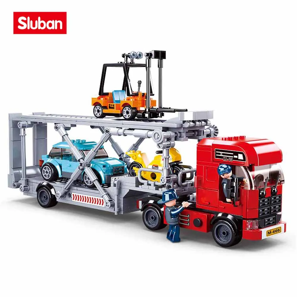 

Sluban Building Block Toys Model Bricks Truck B0880 Car Transporter 542PCS Compatbile With Leading Brands Construction Kits