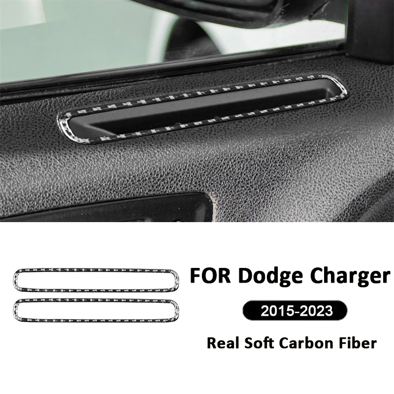 

Carbon Fiber Car Inner Door Air Conditioning Outlet Vent Frame Decoration Sticker For Dodge Charger 2015-2023 Auto Accessories