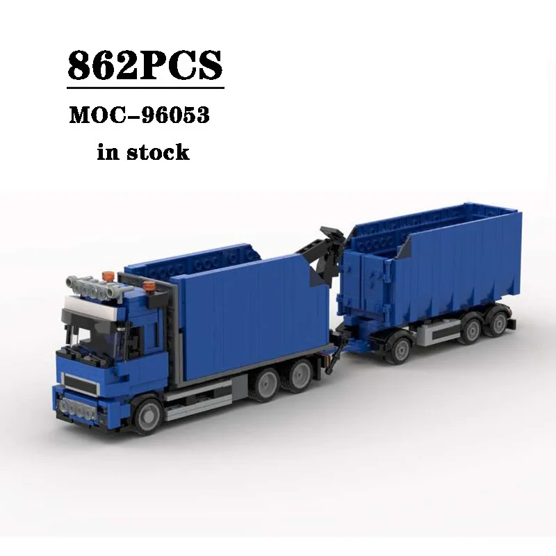 

Building Block MOC-96053 Crane and Trailer with Container Assembly Model 862PCS Boy Puzzle Education Birthday Toy Christmas Gift