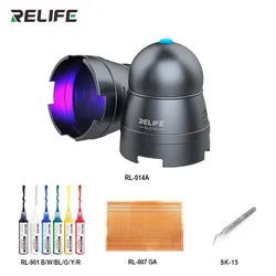 RELIFE-Lámpara de curado de pegamento UV USB RL-014A, herramienta portátil de reparación de teléfonos móviles, lámpara de calentador de aceite verde para teléfonos inteligentes