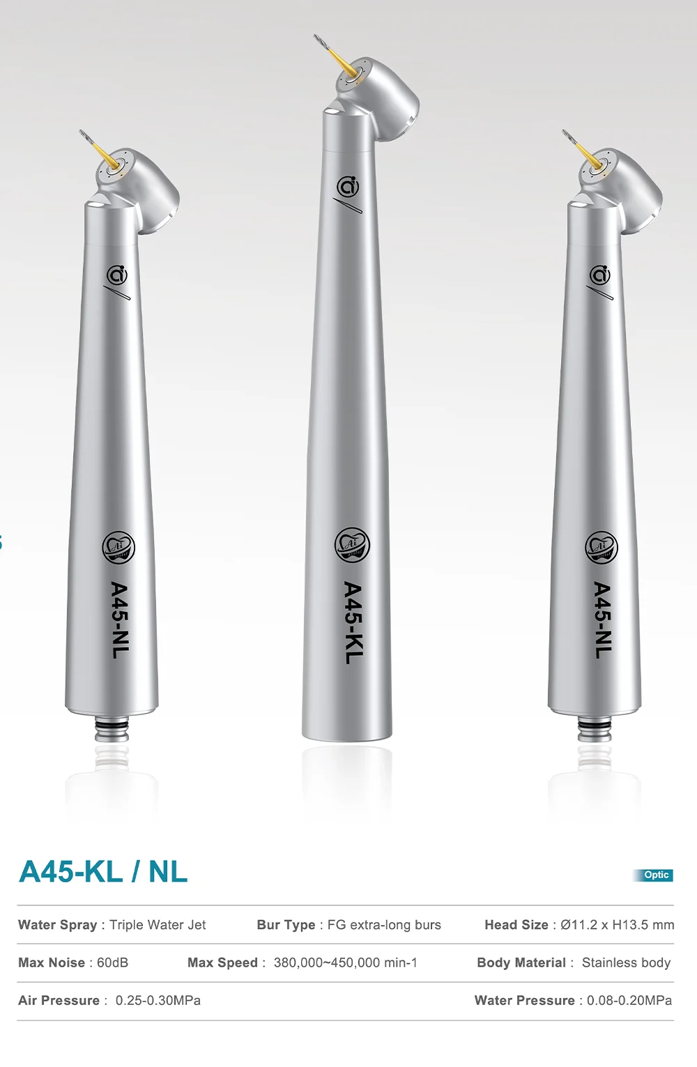 AI DENTAL Aiko Serie Luftturbine-Upgrade-Lager Superoir-Konvertierungsrate Leistungsstärker Konzentrizität Hochgeschwindigkeitshandstück Neu – Detail 7