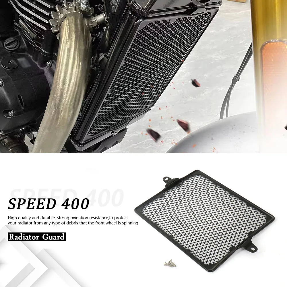 

Motorcycle Speed 400 2024 2025 Metal Radiator Guard Protector Water Tank Protect Black For SPEED 400 Speed400