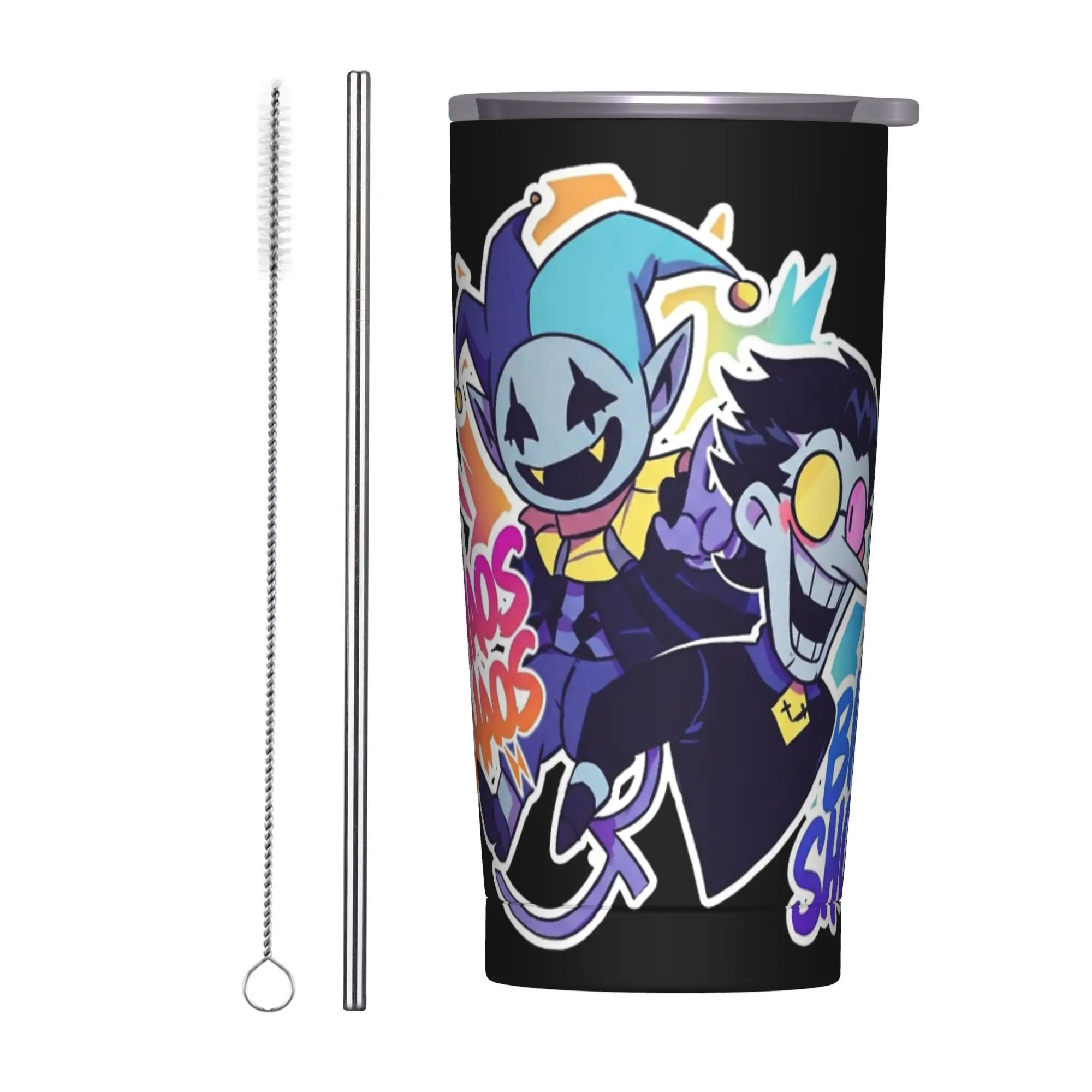 

Deltarune Jevil and Spamton Tumbler Vacuum Insulated Coffee Cups Stainless Steel Double Wall Mugs Water Bottle