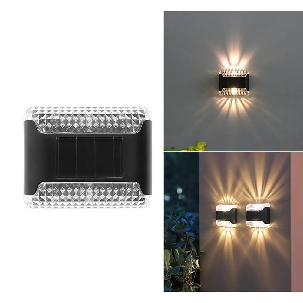 Luces solares de pared exterior impermeables, luces de pared arriba y abajo, luz ambiental de jardín para decoración de jardín, valla, Patio, garaje, I8H3