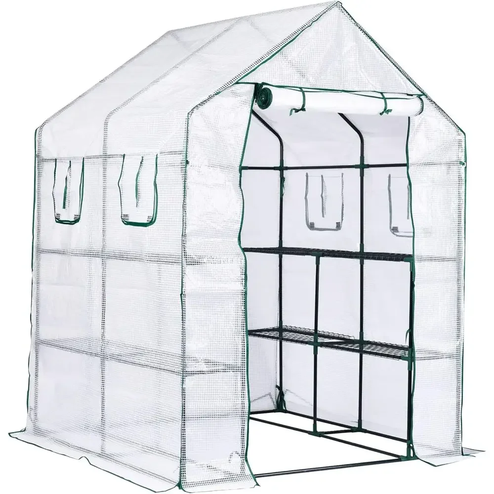 Large White Indoor/Outdoor Plastic Greenhouse for Seed Starting and Plant Protection