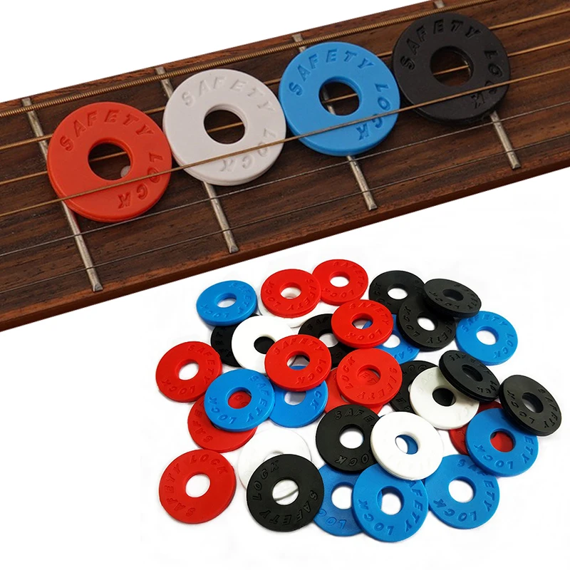 12-24PCS/Set Silicone Guitar Strap Locks Washers Secure Gaskets Non Slip Rubber Pads for Acoustic Electric Bass Ukulele Part ZYF