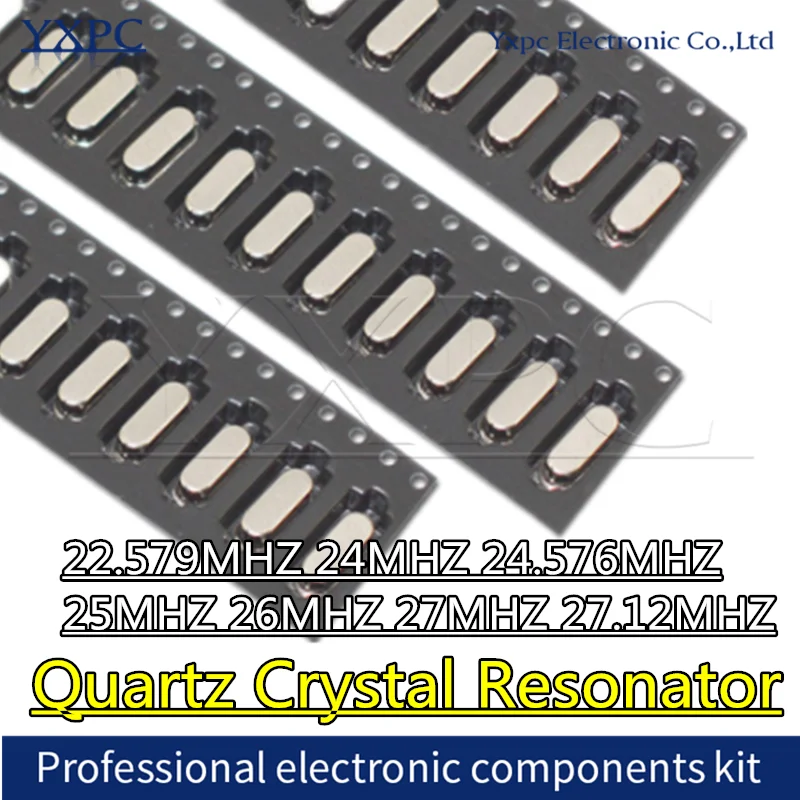 

10pcs HC-49SMD Quartz Crystal Resonator Passive crystals 22.579MHZ 24MHZ 24.576MHZ 25MHZ 26MHZ 27MHZ 27.12MHZ